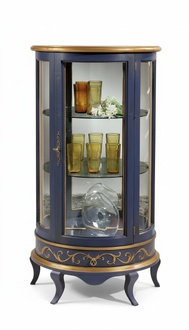 Klassisch Vitrinen Glas Schrank Luxus lila Vitrine Holz für das Wohnzimmer Neu