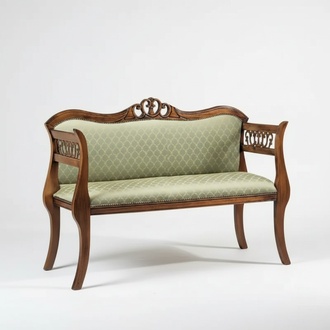 Klassische Bank Luxus Polster Sitzbank Wohnzimmer Sitzmöbel Zweisitzer