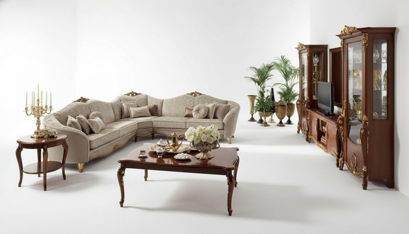 Klassische Design Couch Ecksofa Wohnlandschaft Sofa Polster Sitz arredoclassic™