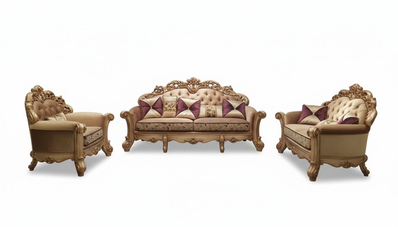 Klassische Garnitur 3tlg. Set Sitzer Sofagarnitur Couch Sofa Textil Sofa Polster