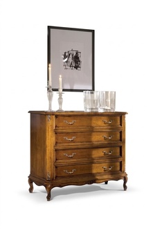 Klassische Kommode 4 Schubladen Luxus Anrichte Holzmöbel Arbeitszimmer