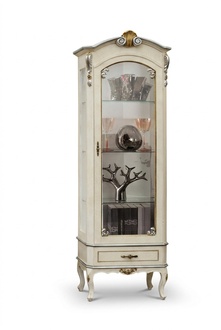 Klassische Luxus Möbel Holz Weiß Vitrine Schicke Vitrineschrank Italienische Möbel Neu