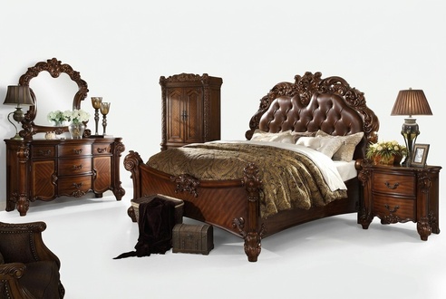 Klassische Schlafzimmer Kommoden 2tlg. Set Barock Rokoko Kommode + Spiegel