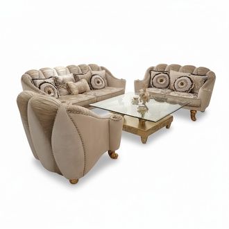 Klassische Sofagarnitur 3+2+1 Barock Rokoko Antik Stil Sofa Couch Couchen