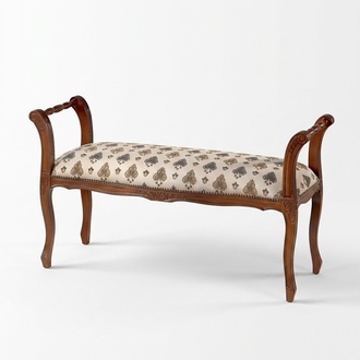 Klassischer Bank Hocker Sitzbank Neu Sitzmöbel Polster Textil Stoff Bänke