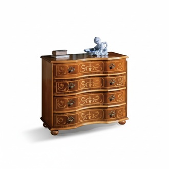 Klassischer Brauner Holz Schrank Schubladen Kommode Wohnzimmer Design