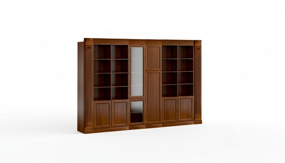 Klassischer Büroschrank Massivholz Arbeitszimmer Möbel Stilvoller Schrank