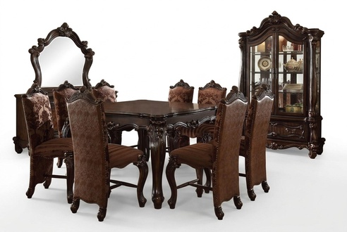 Klassischer Esstisch Tisch Holz Esszimmer Garnitur 8x Stuhl Set Stühle 9 tlg