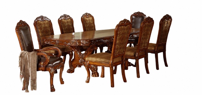 Klassischer Esstisch Tisch Holz Esszimmer Garnitur 6x Stuhl Set Stühle 7 tlg.Set