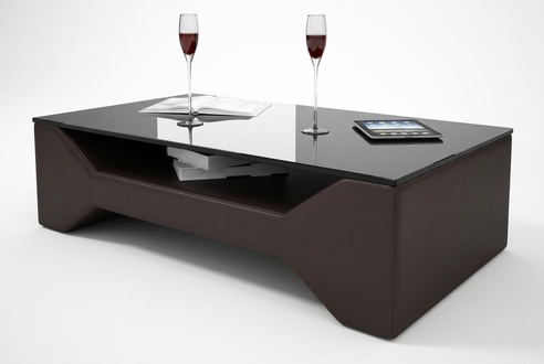 Klassischer Luxus Designer Couchtisch Sofa Wohnzimmer Tisch Leder