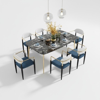 Klassischer Holz Tisch Esstisch Esszimmer Garnitur 6x Stuhl Set Stuehle