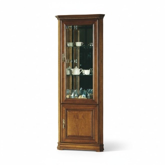 Klassischer Vitrine Vitrinenschrank Eckschrank Schrank Massiv Sammler Vitrinen