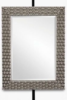 Klassischer Wandspiegel Holz Spiegel Möbel Barock Glas Rahmen Wand Silber 82x108