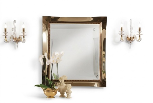 Klassischer Wandspiegel Holzrahmen Spiegel Möbel Hängespiegel Glas Rahmen Wand