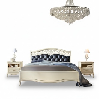 Klassisches Bett 2x Nachttische Stilvoller Möbel Schlafzimmer Set 3tlg Holzmöbel
