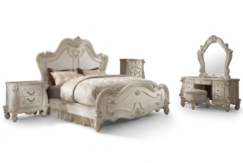 Klassisches Bett Doppelbett 2x Nachttische Holz Design Betten Neu 3 tlg.