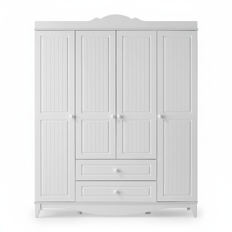 Kleiderschrank Elegant Vier Türen Schubladen Klassisches Design Stilvolles Möbel