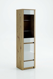 Kleiderschrank handgefertigt Massivholz Glasvitrine Holzschrank