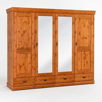Kleiderschrank Landhaus Stil Möbel Schrank Holz Schlafzimmer Schränke Braun Neu