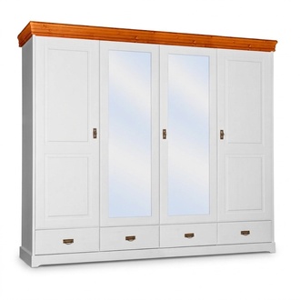 Kleiderschrank Landhaus Stil Schrank Kleider Schränke Holz Möbel Weiss Regal