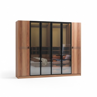 Kleiderschrank Luxus Schrank Möbel Schlafzimmer Schränke Glas Türen