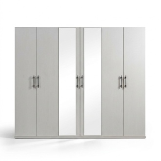 Kleiderschrank Schlafzimmer Weiß 254 cm modern Stauraum Möbel weiß