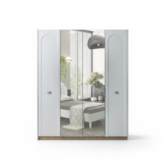 Kleiderschrank Spiegel Elegantes Design Weiß Stilvolle Kinderzimmer Gestaltung