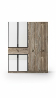 Kleiderschrank Spiegel Stauraum Schwarz Kleidung Praktische Aufbewahrung Möbel