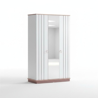Kleiderschrank Weiß mit Spiegel und modernen Akzenten eleganter Stil Design