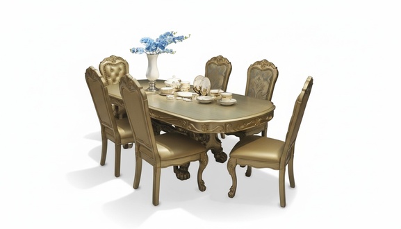 Königlicher Esstisch 6x Stühle Komplettes Esszimmer Tisch Stuhl 7tlg. Garnitur