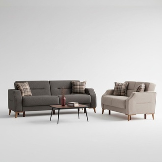 Komfortable Sofagarnitur 3+3 Sitzer Stilvolles Design für entspanntes Wohnen
