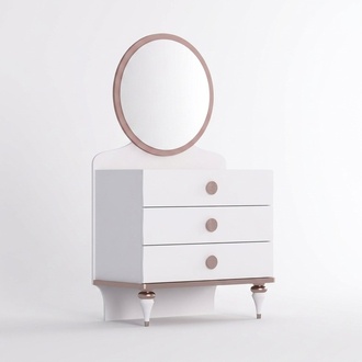 Kommode Drei Schubladen Modernes Design Elegante Akzente Weiß Kinderzimmer