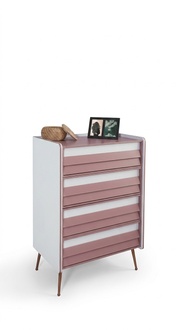 Kommode mit Spiegel Holz Kommoden Möbel Schrank Kinderzimmer Rosa Neu