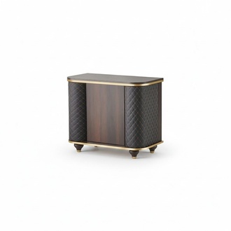 Kommode Rechteckig Sideboard Braun Schwarz Türen Modern Aktenschrank