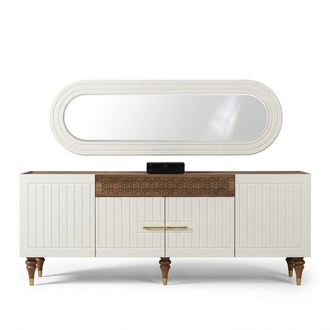 Kommode Schubladen Holz Sideboard Spiegel Massiv Kommoden Wohnzimmer