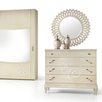 Kommode Spiegel Holz Kommoden Garnitur Modern Schrank Konsole Set 2tlg