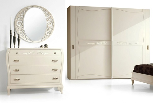 Kommode Spiegel Kommoden Schrank Regal Konsole Set 2tlg.
