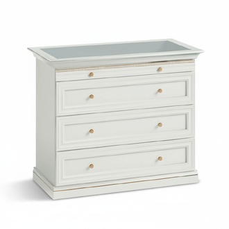 Kommode + Virtrine Schmuck Uhren Begehbarer Schrank Massiv Echtholz V-KG Kommode