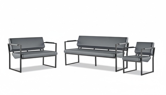 Komplett Schwarz Ledersofas Sofa-Set Couch 3-Sitzer 2-Sitzer Sessel Holz