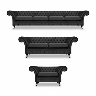 Komplett Set Chesterfield Sofas Einrichtung Sofagarnitur Sessel Wohnzimmer 4+2+1