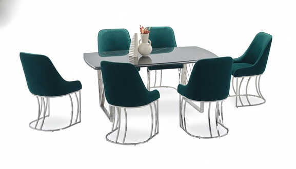 Komplett Set Esstisch 6x Stühle Esszimmer Ess Gruppe Garnitur Tische 7tlg