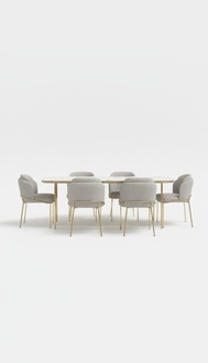 Komplett Set Esstisch 6x Stühle Esszimmer Set Ess Gruppe Holz Tisch