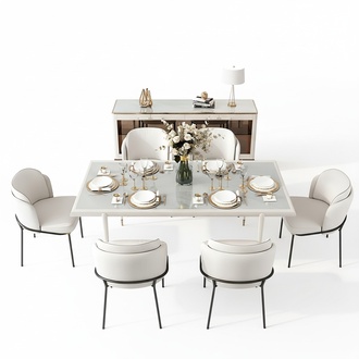 Komplett Set Esstisch 6x Stühle Set Ess Esszimmer Gruppe Holz Tisch