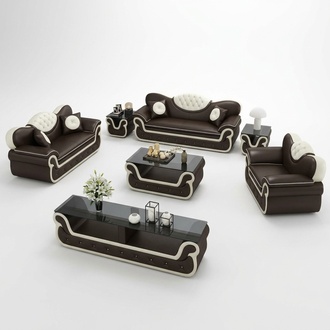 Komplett Set Sofagarnitur 7tlg. Sitz Sideboard Design Wohnzimmer Gruppe Garnitur
