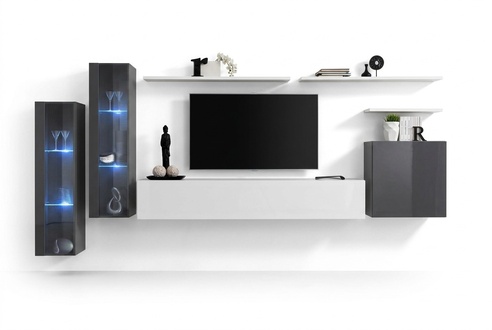 Komplett Wohnwand TV-Ständer Wandregal Luxus Wandschrank Einrichtung Designer