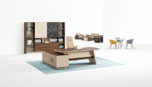 Komplette Bürotisch Schrank Büromöbel Holz Braun Ecke Schreibtisch Set
