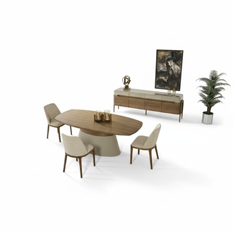 Komplette Essecke Essgruppe Esstisch Set 8tlg Esszimmer Braun Holz Neu