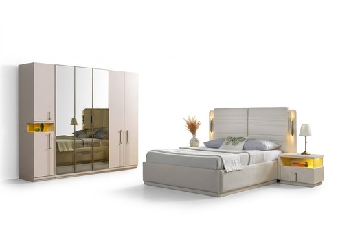Komplettes Schlafzimmer Set Bett Kleiderschrank Nachttische 4tlg