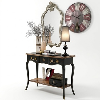 Konsolen Tisch Kommode mit Spiegel Luxus Klasse Möbel Set Stil Modern 2tlg.