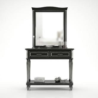 Konsolentisch mit Spiegel Luxus Design Konsole Schwarz Klassischer